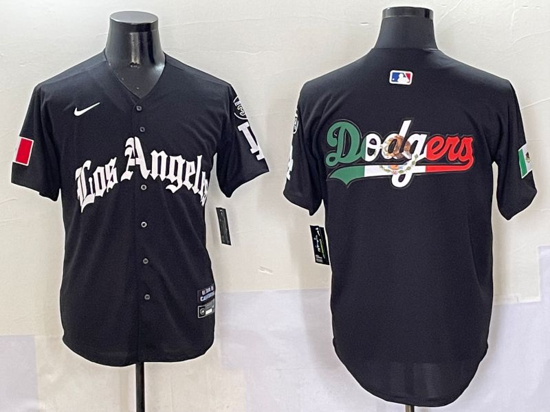 Men Los Angeles Dodgers Blank Black Five generations Joint Name 2025 Nike MLB Jersey style 8